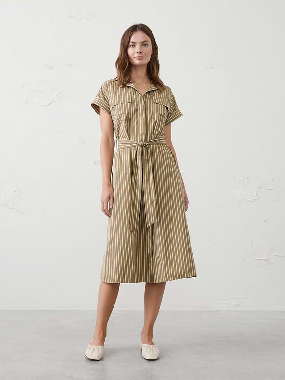 Poplin Utility Midi Shirtdress