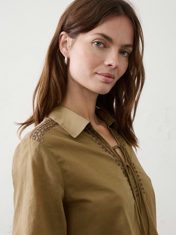 Collared Front-Tie Top