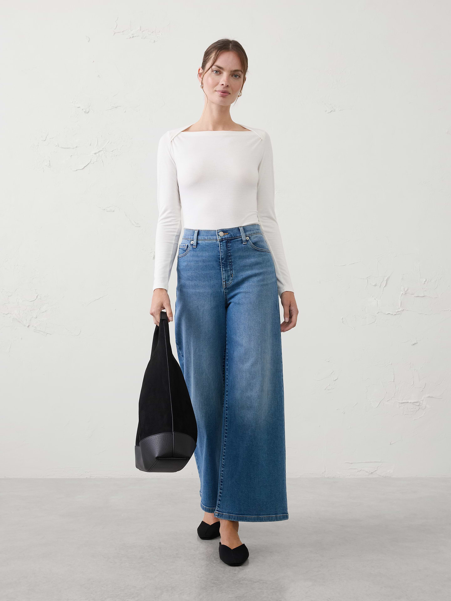 Image number 1 showing, Jersey Straight-Neck T-Shirt