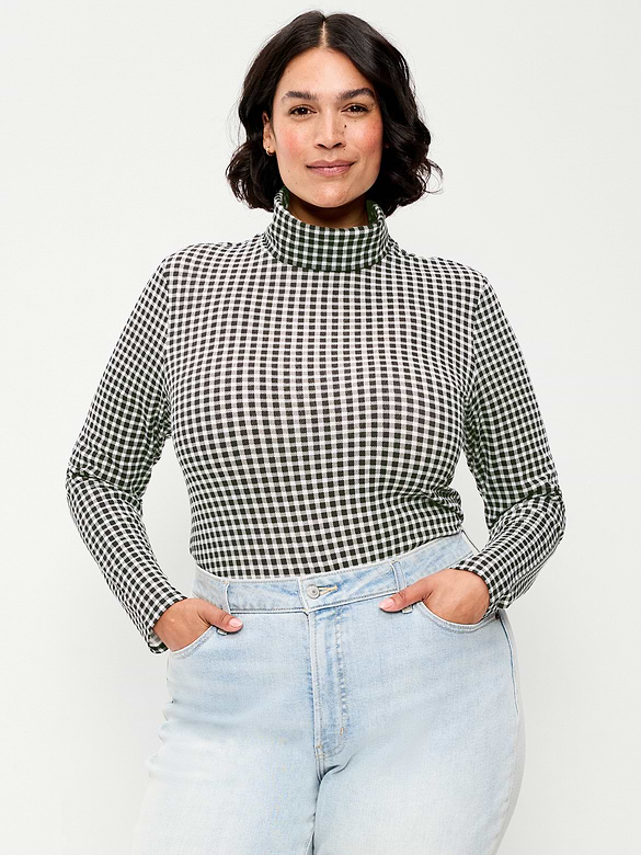 Slim-Fit Printed Turtleneck