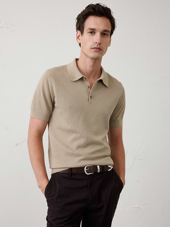 Textured Sweater Polo