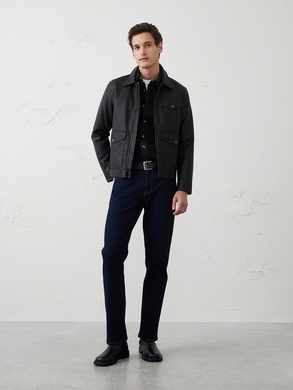 Vegan Leather Zip Jacket | Banana Republic Factory
