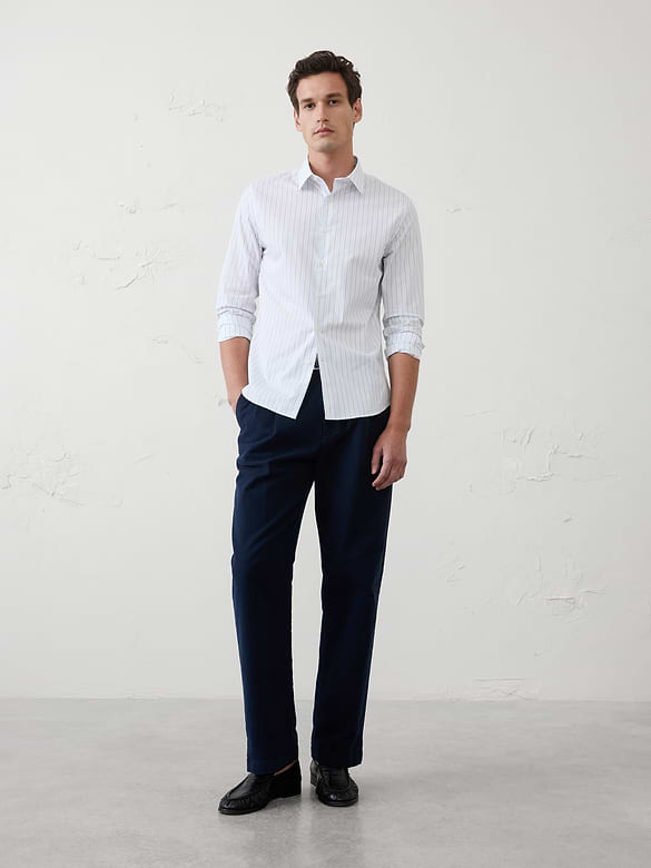 Slim-Fit Untucked Dress Shirt