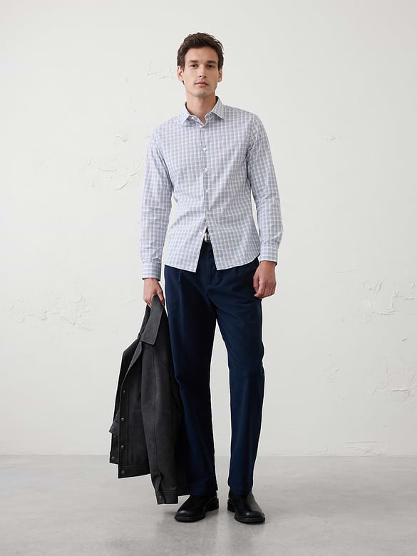 Slim-Fit Untucked Dress Shirt