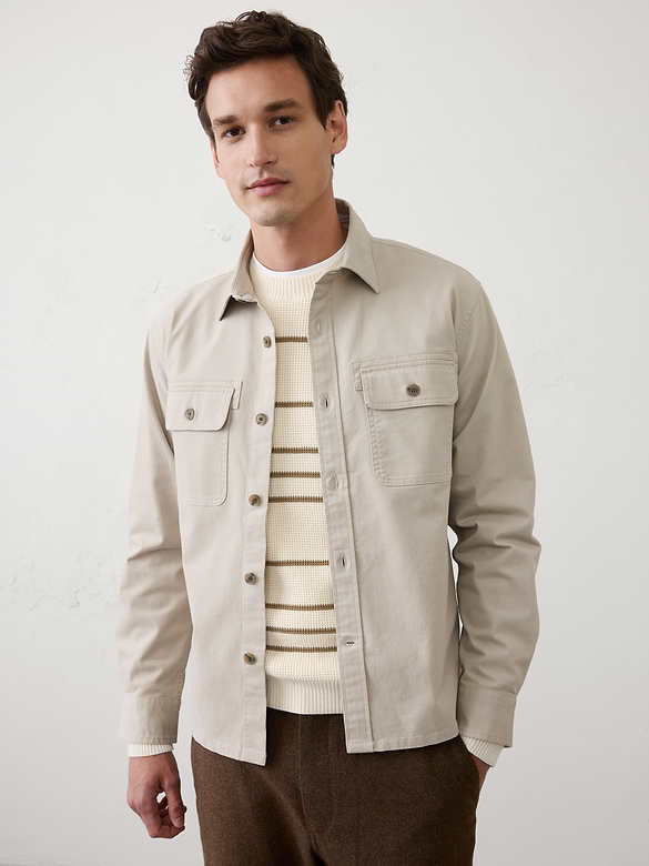 Standard-Fit Heritage Cotton Twill Overshirt