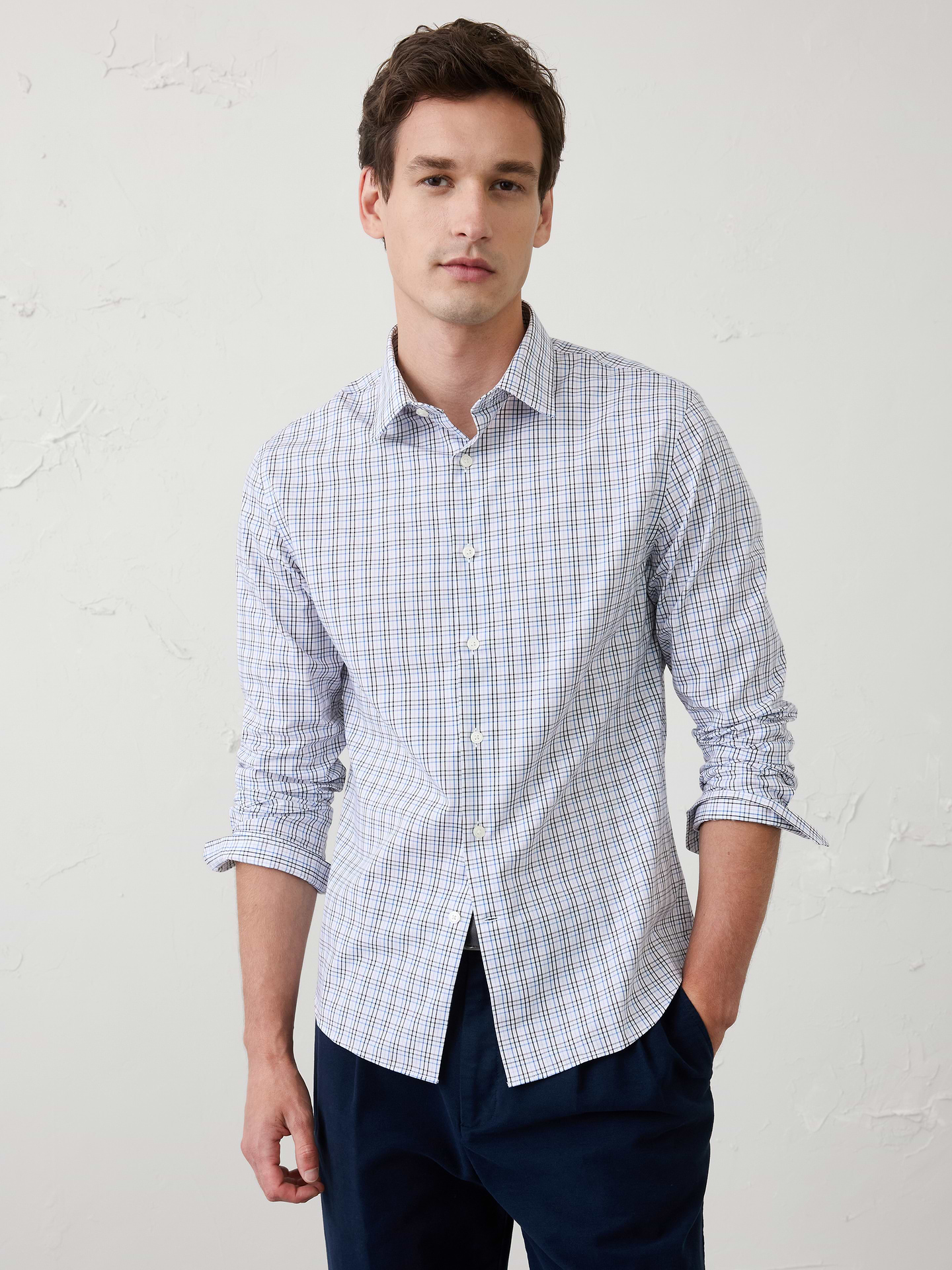 Image number 3 showing, Slim-Fit Untucked Dress Shirt