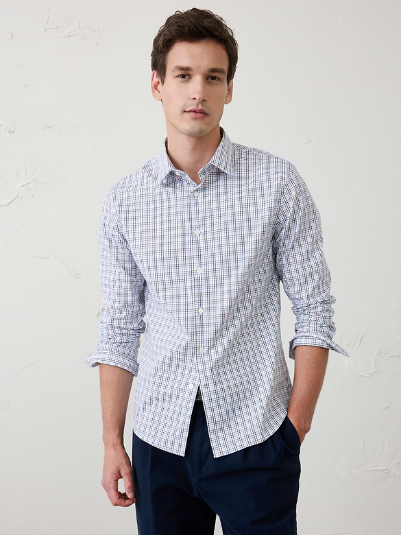 Slim-Fit Untucked Dress Shirt