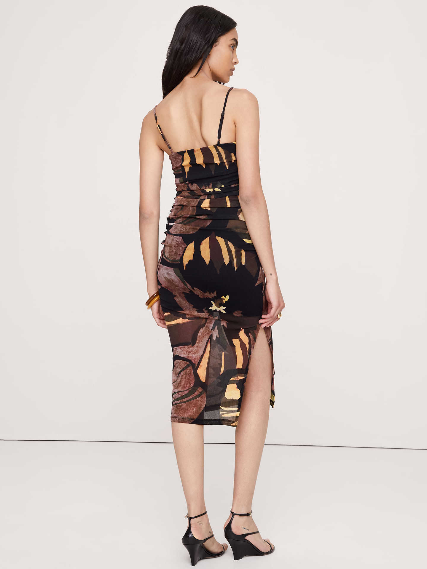 Image number 2 showing, Ruched Mesh Midi Dress