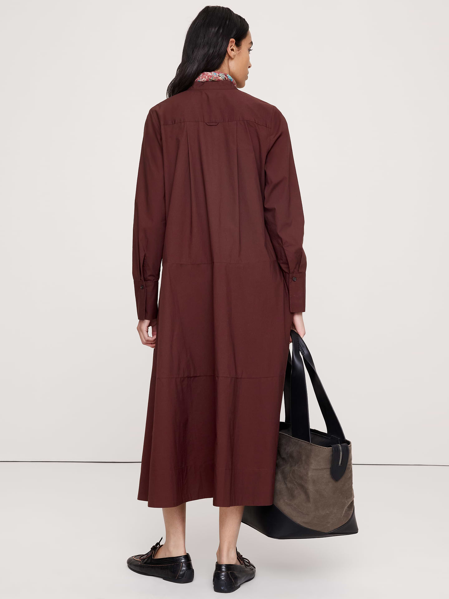Image number 3 showing, Cotton Trapeze Shirt Dress
