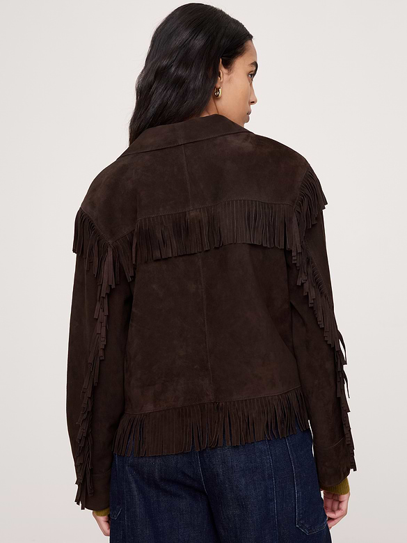 Veste en suède emblématique à franges