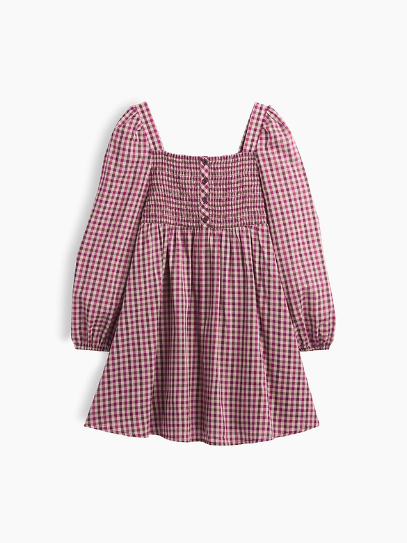 Kids Smocked Square-Neck Dress