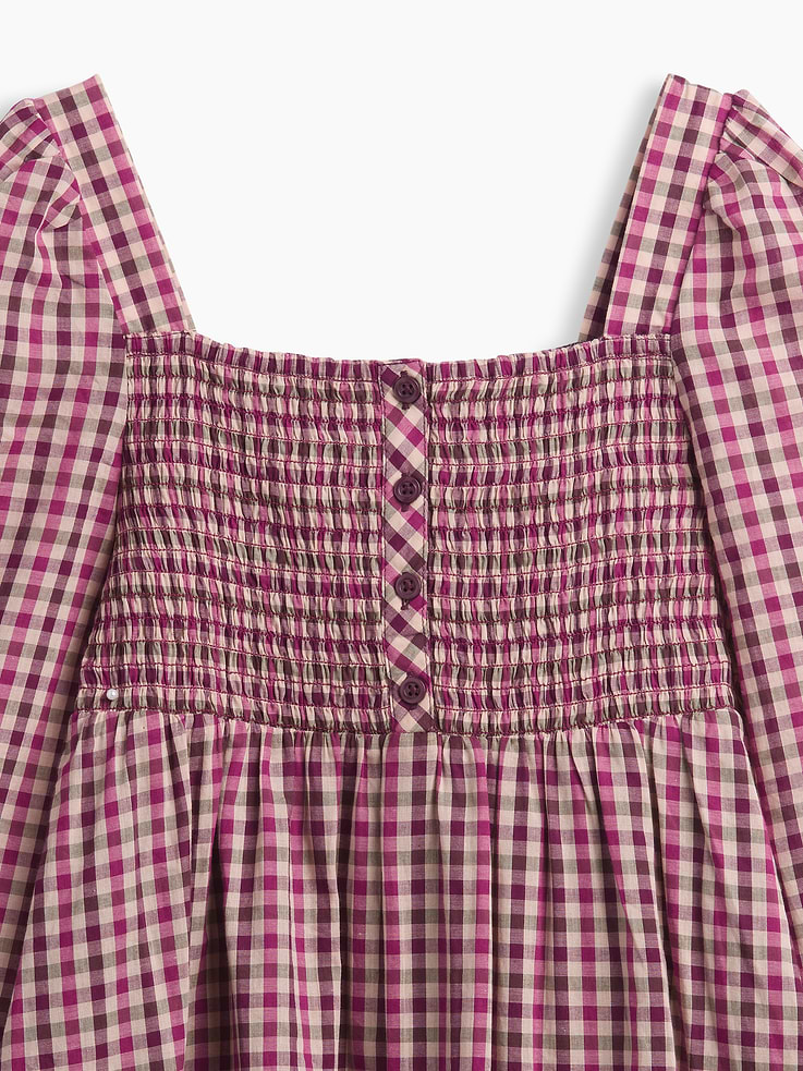 Image number 5 showing, Kids Smocked Square-Neck Dress