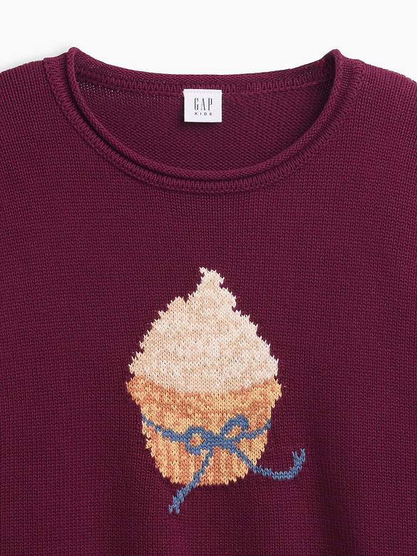 Kids 100% Cotton Oversized Rollneck Sweater
