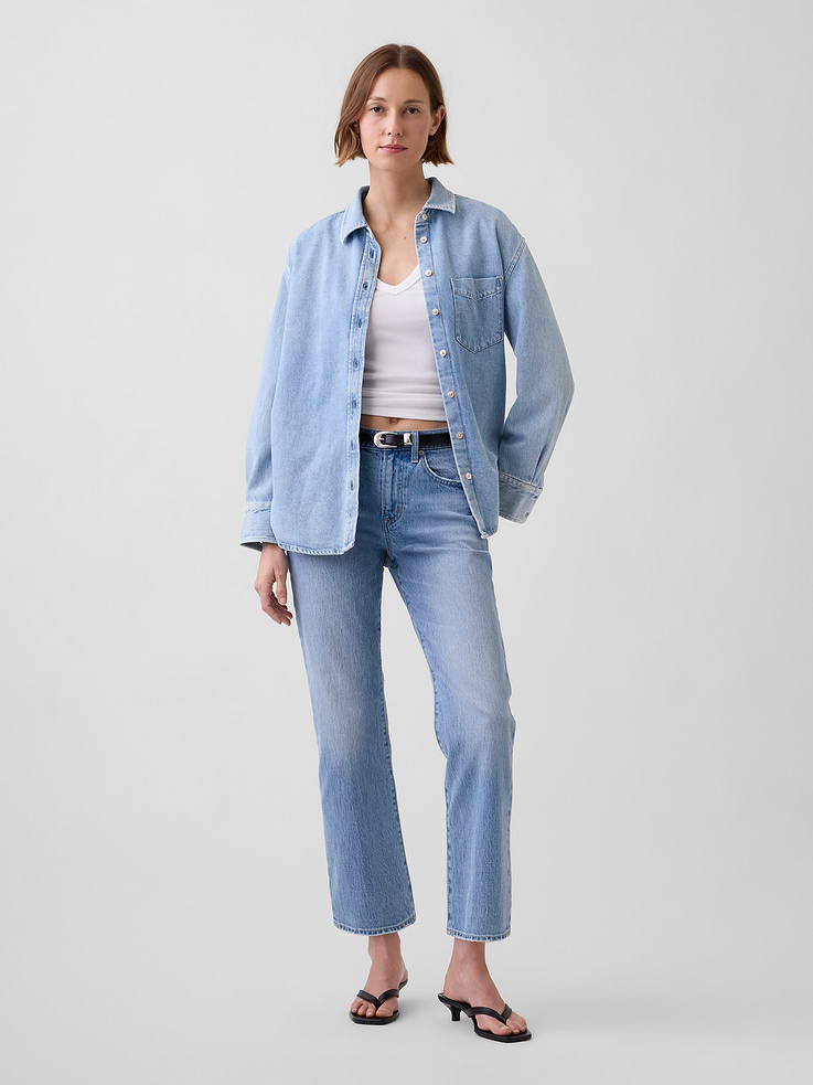 Image number 1 showing, Mid Rise Flare Crop Jeans