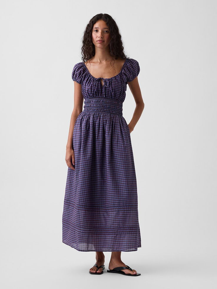 Image number 1 showing, Voile Smocked-Waist Maxi Dress