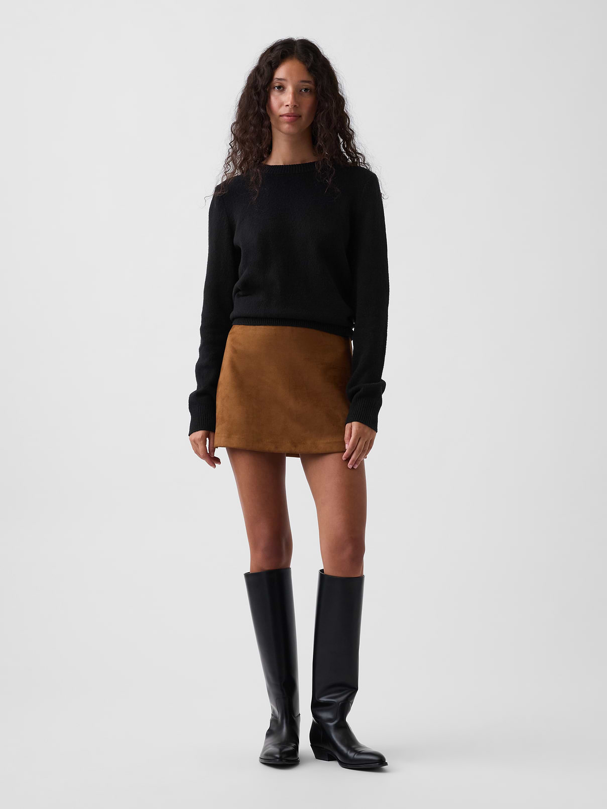 Vegan Suede Mini Skort