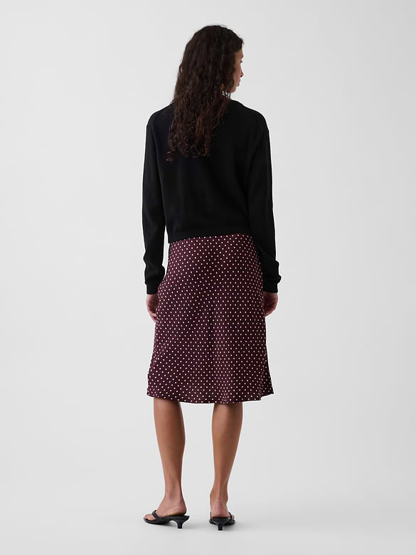 Satin Bias-Cut Skirt