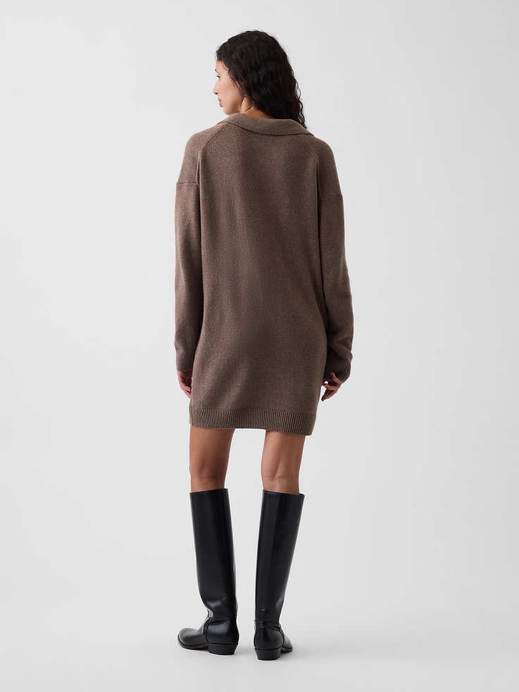 Image number 2 showing, CashSoft Oversized Polo Mini Sweater Dress