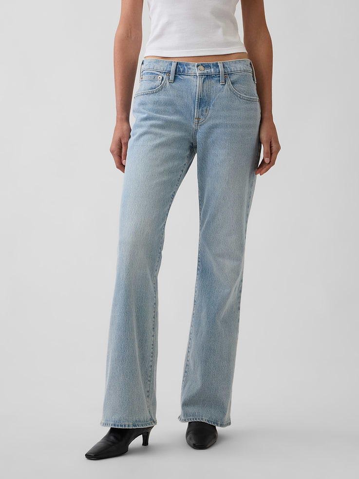 Image number 2 showing, Mid Rise Relaxed Flare Jeans
