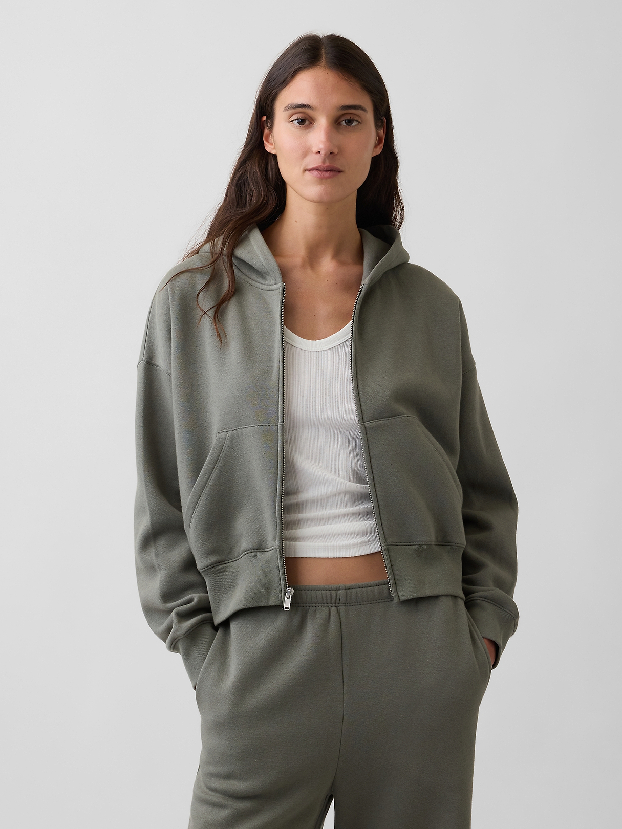 VintageSoft Wedge Zip Hoodie | Gap