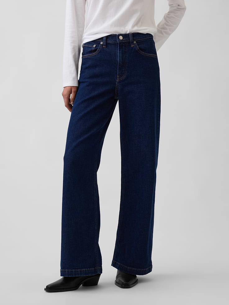 Image number 2 showing, High Rise Stride Wide-Leg Jeans