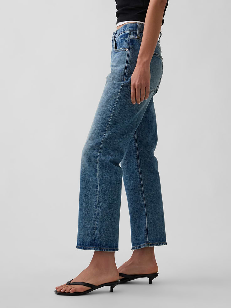Image number 3 showing, Mid Rise Flare Crop Jeans