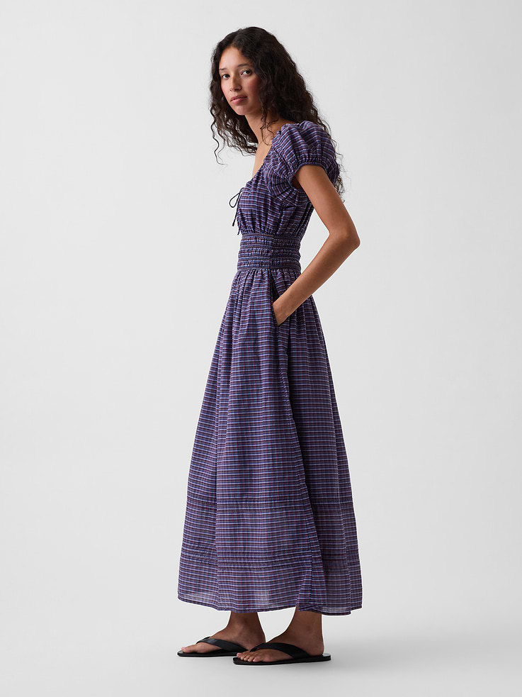 Image number 3 showing, Voile Smocked-Waist Maxi Dress