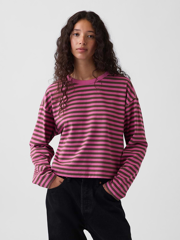 T-shirt surdimensionné court en tricot