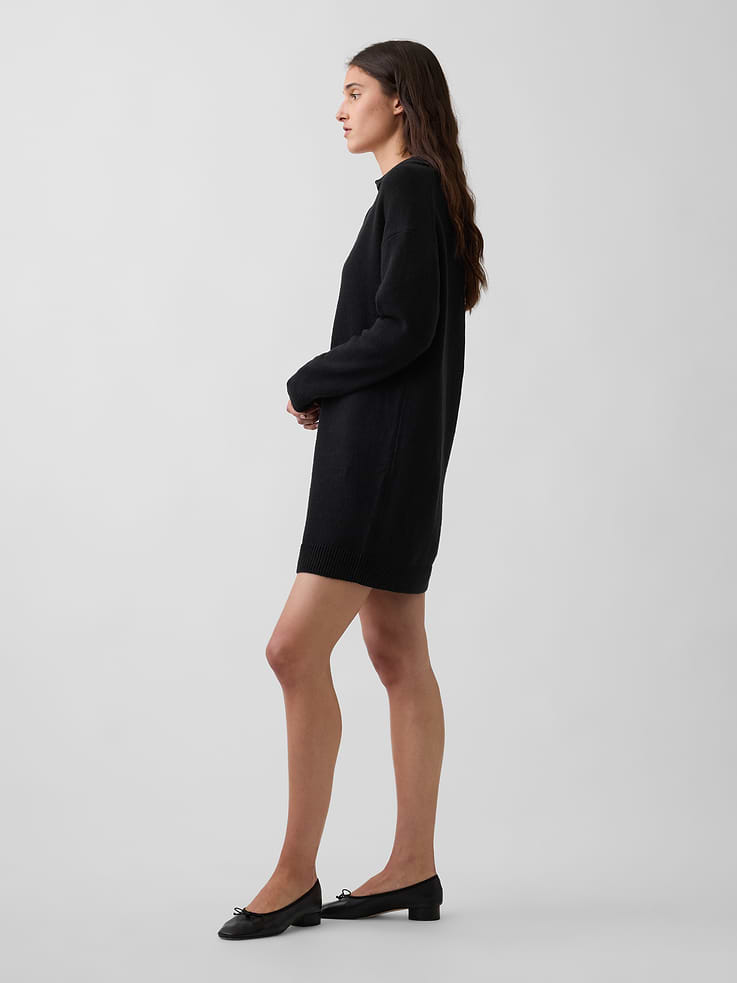 Image number 3 showing, CashSoft Oversized Polo Mini Sweater Dress