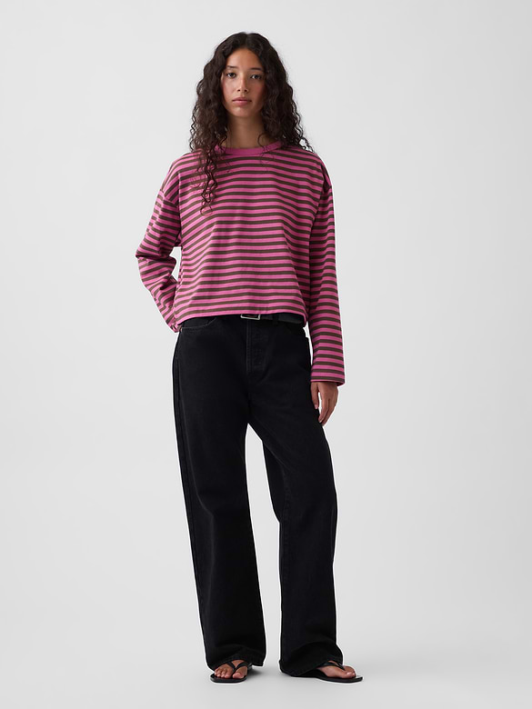 T-shirt surdimensionné court en tricot