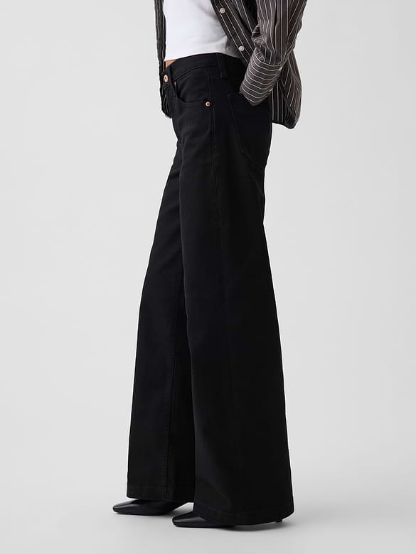 High Rise Stride Wide-Leg Jeans