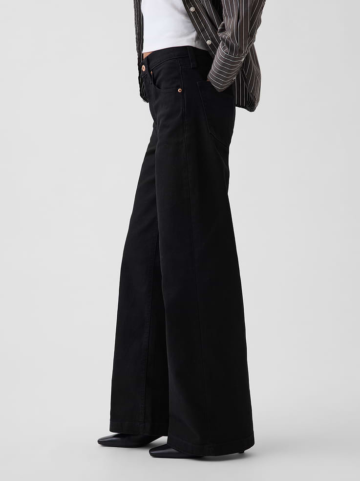 Image number 3 showing, High Rise Stride Wide-Leg Jeans