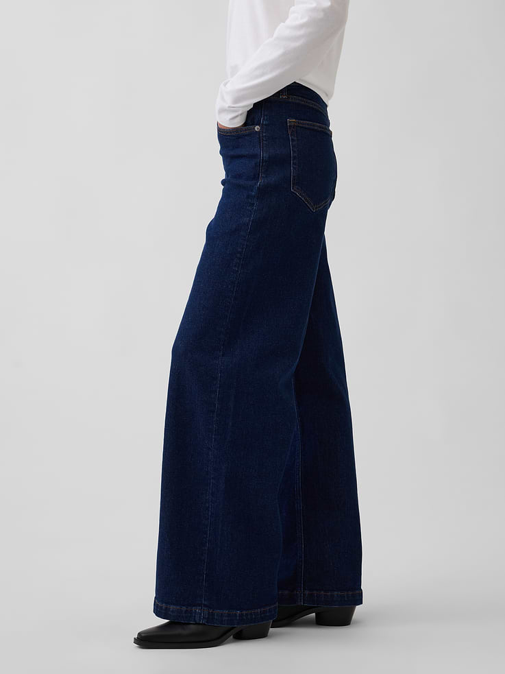 Image number 3 showing, High Rise Stride Wide-Leg Jeans