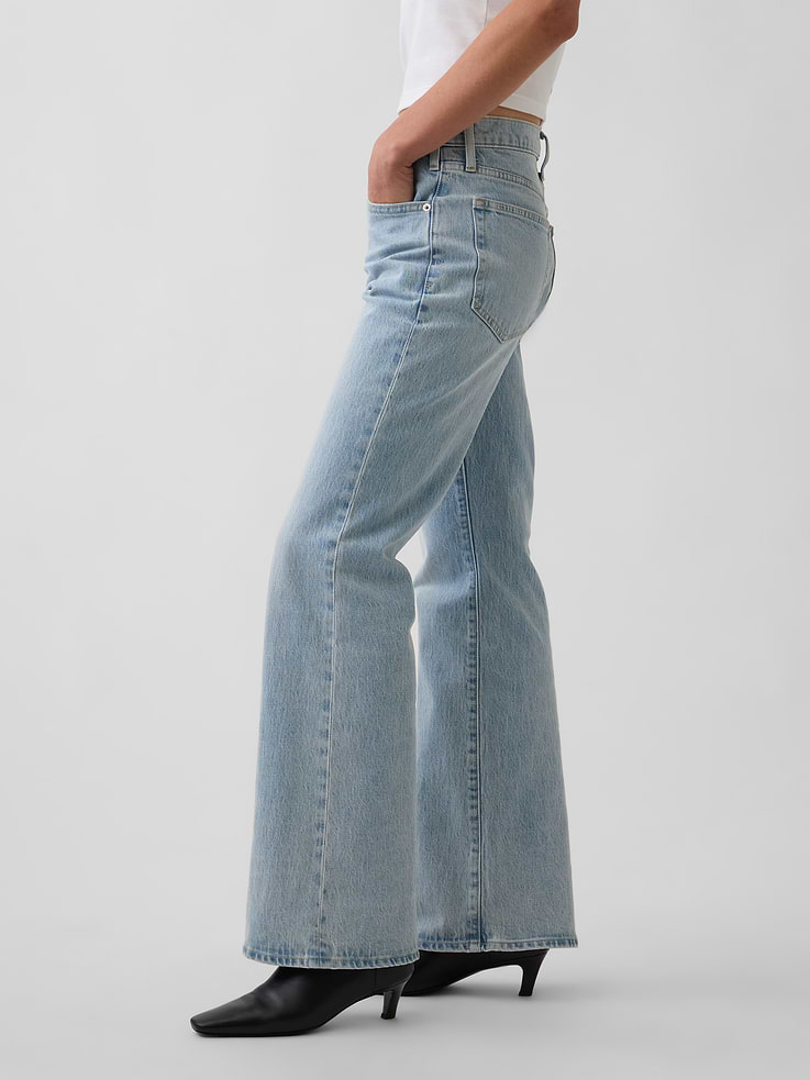 Image number 3 showing, Mid Rise Relaxed Flare Jeans