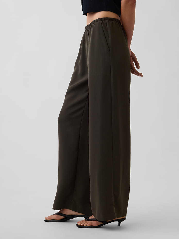 Image number 3 showing, Easy Wide-Leg Pants