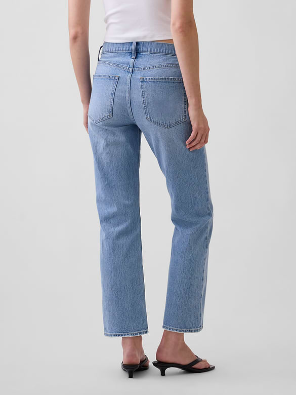 Mid Rise Flare Crop Jeans