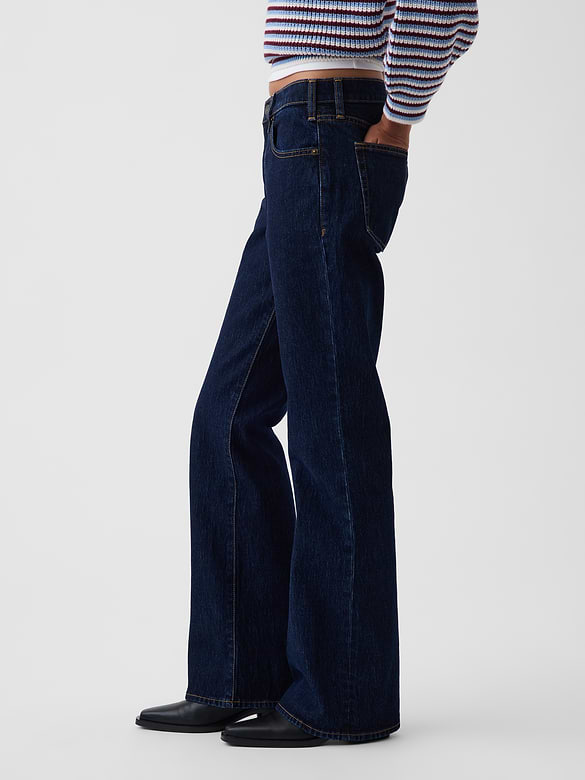 Mid Rise Relaxed Flare Jeans
