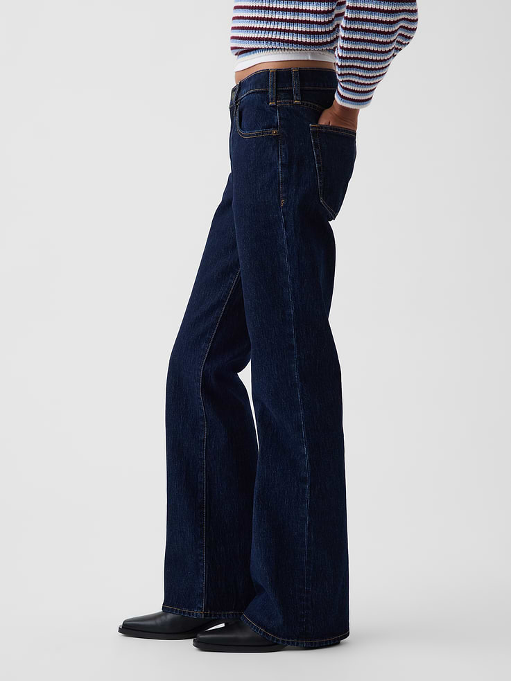 Image number 3 showing, Mid Rise Relaxed Flare Jeans