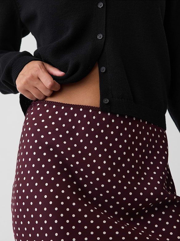 Satin Bias-Cut Skirt