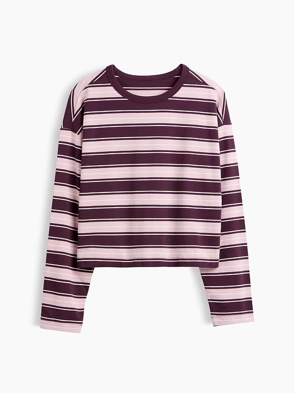 Knit Oversized Crop T-Shirt