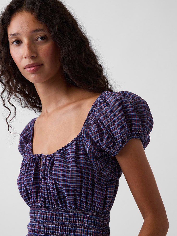 Image number 4 showing, Voile Smocked-Waist Maxi Dress