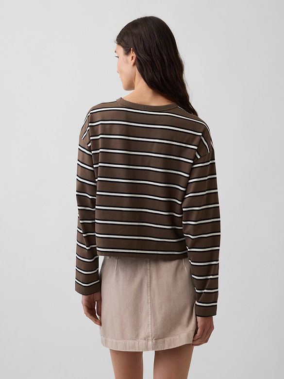 Knit Oversized Crop T-Shirt