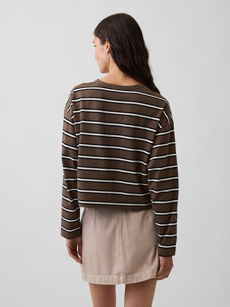 Image number 3 showing, Knit Oversized Crop T-Shirt