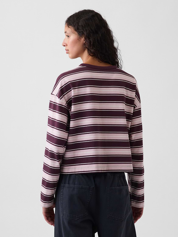 Knit Oversized Crop T-Shirt