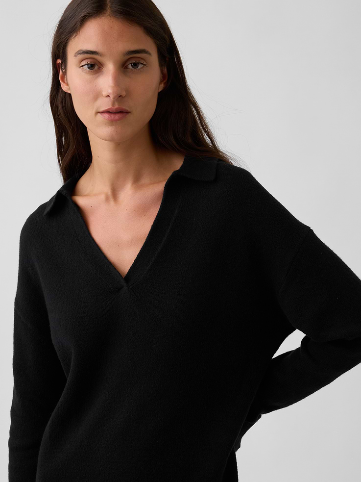 Image number 4 showing, CashSoft Oversized Polo Mini Sweater Dress