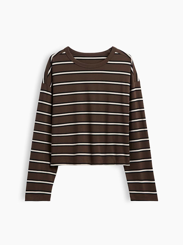 Knit Oversized Crop T-Shirt
