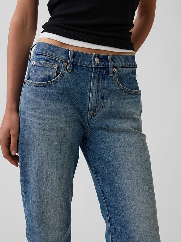 Mid Rise Flare Crop Jeans