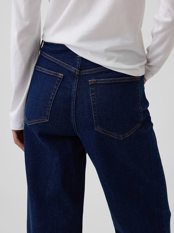 High Rise Stride Wide-Leg Jeans