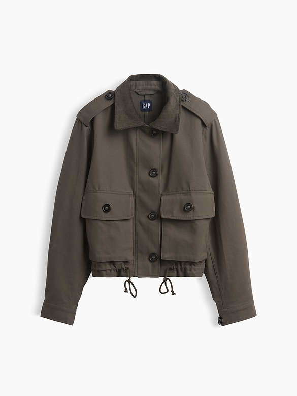 Canvas Crop Utility Jacket