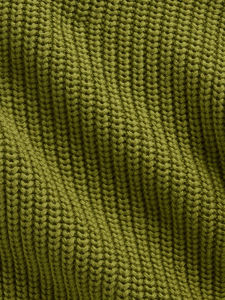 L'image numéro 4 présente Chandail surdimensionné 100 % coton à mailles perlées à encolure en V